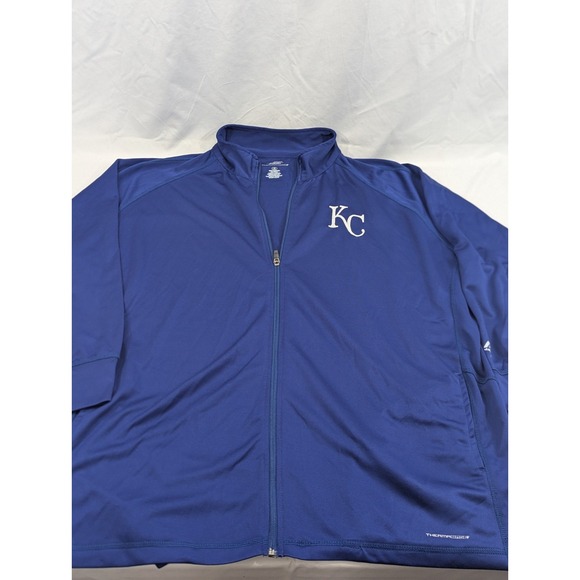 Kansas City Royals Majestic Long Sleeve Full Zip Shirt 2XL Therma Base Royal - Picture 3 of 8